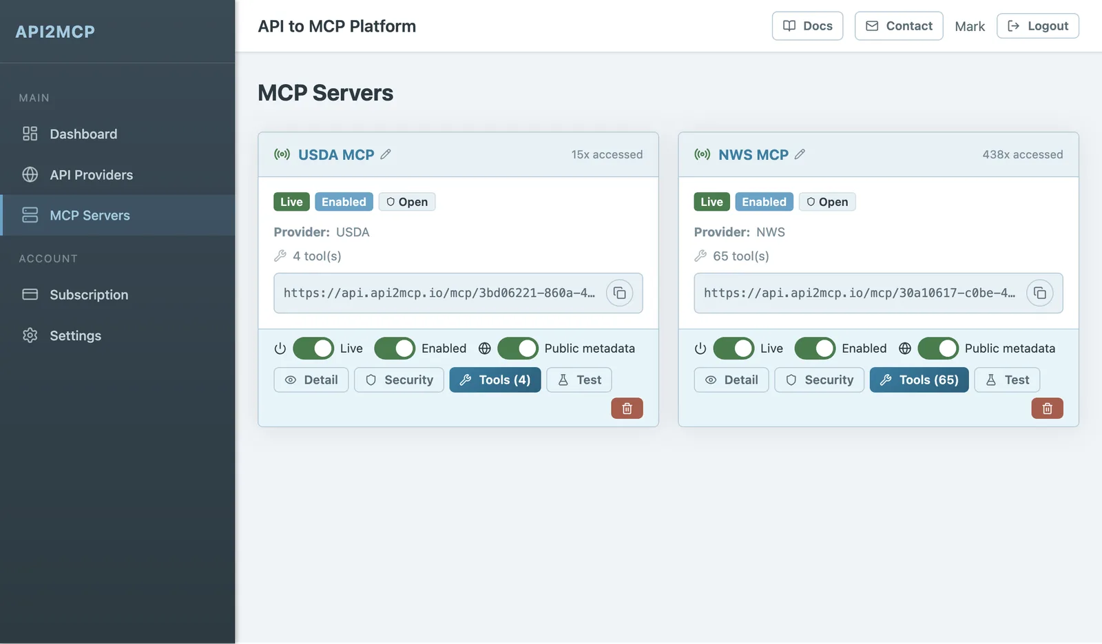API2MCP MCP servers